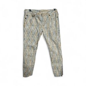 Free People Jean Patterned Pants with Zigzag Design